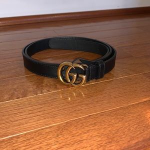 Gucci Leather Belt with Double G Buckle